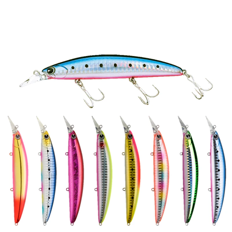 

Custom fishing lures minnow 110mm 19g bass fishing lure and baits saltwater freshwater lure with treble hook pesca, 12colors