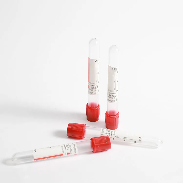 Blood Sample Collection Tubes 5ml Red Closure Plain Tube No Additive