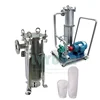 Hand trolley air pump SS304 316L Single 5 micron bag filter stainless steel basket filter housing with PP/PE/Nylon filter bag #1