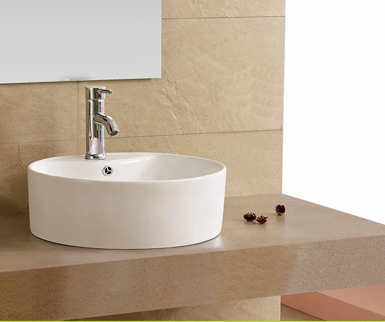 Round design high quality cheap price ceramic countertop bathroom sink wash hand basin