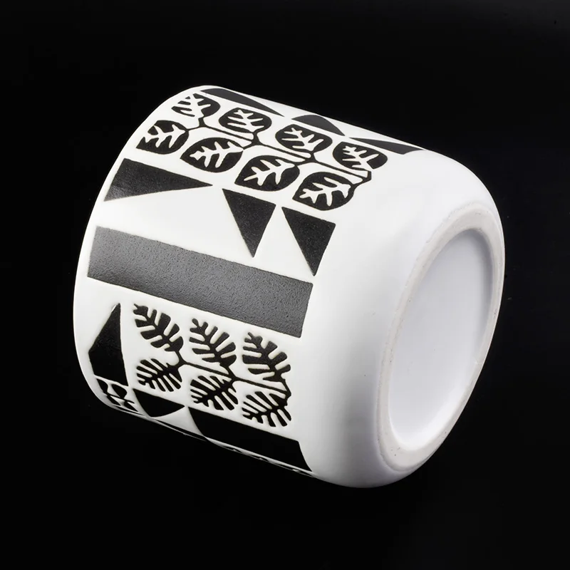 Luxury ceramic candle jars with silk printing