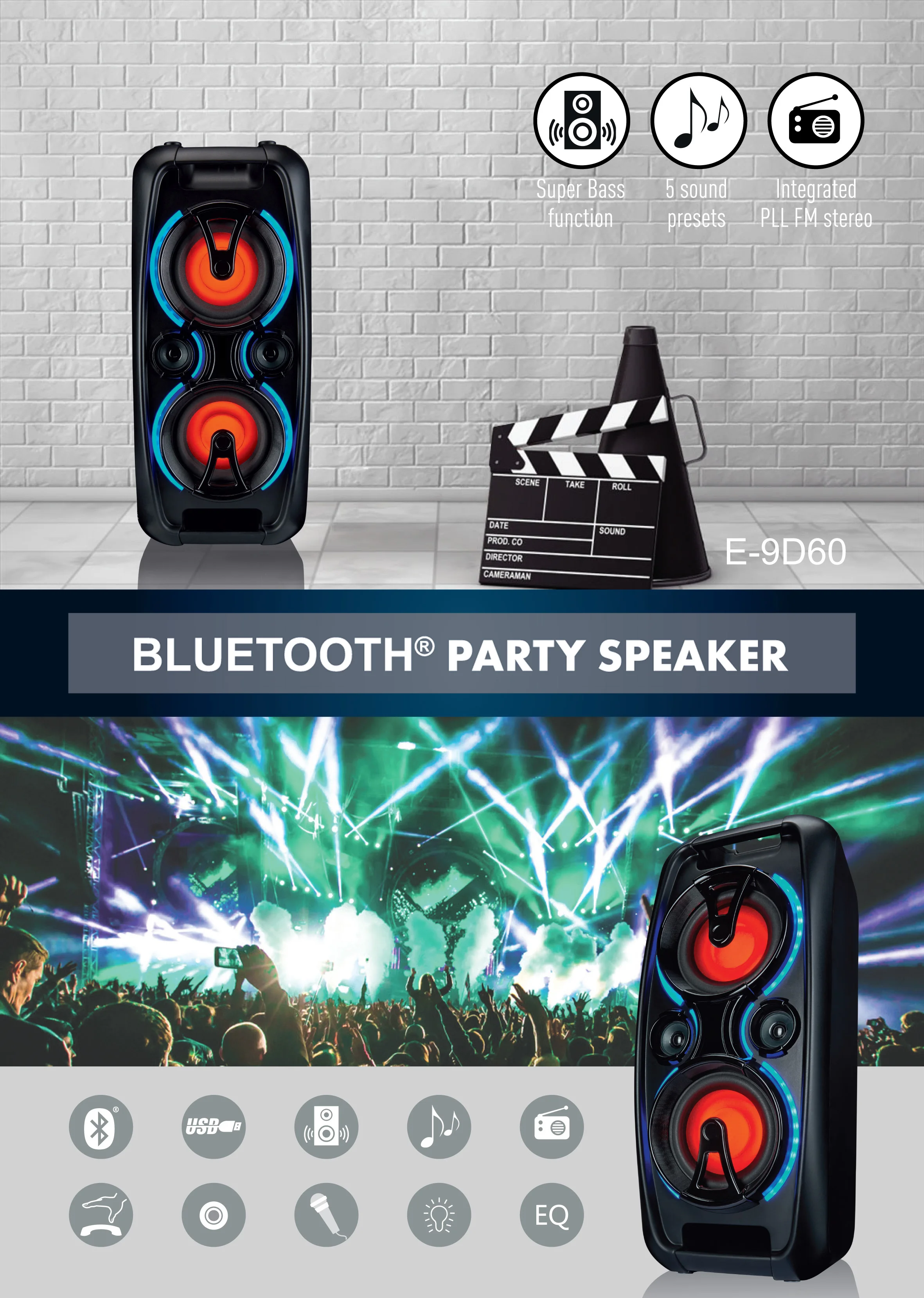 hot selling Double 10 inch speaker trolley portable speaker outdoor portable bluetooth party speaker with led - ANKUX.COM