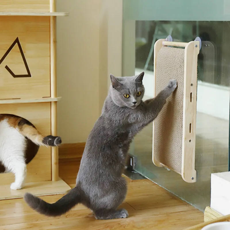 Cat Scratch Board Toy Lounge Cardboard With Wood Pet Furniture Cat