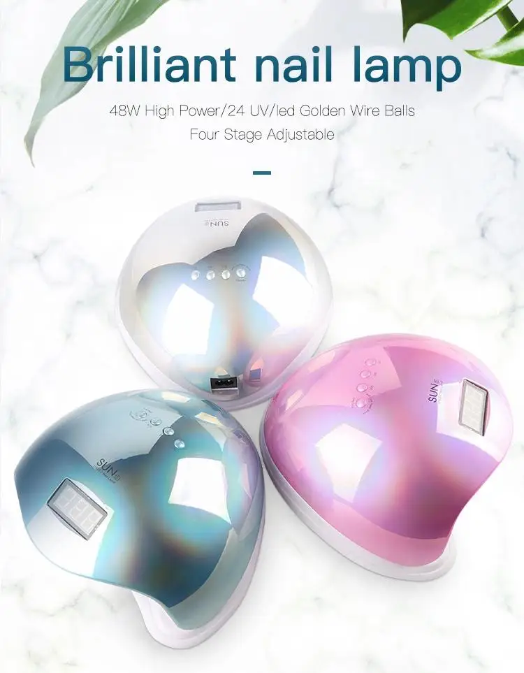2020 best selling Holographic Color SUN5 48W Nail Lamp Nail Polish Dryer Machine  for nail designs