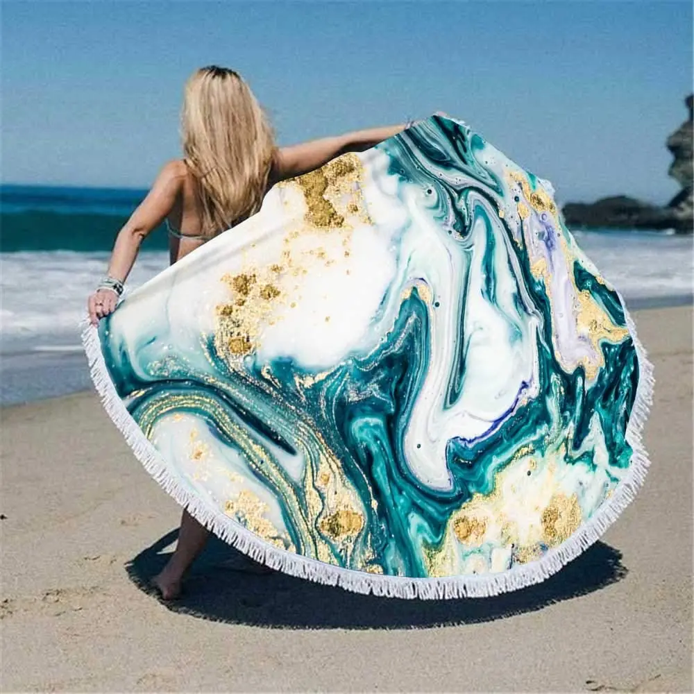 microfiber round beach towel 