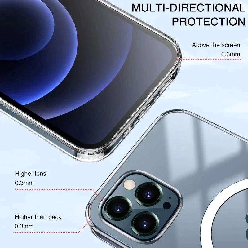 Original Clear Magnetic Wireless Charging Circle Magsafing Case For ...