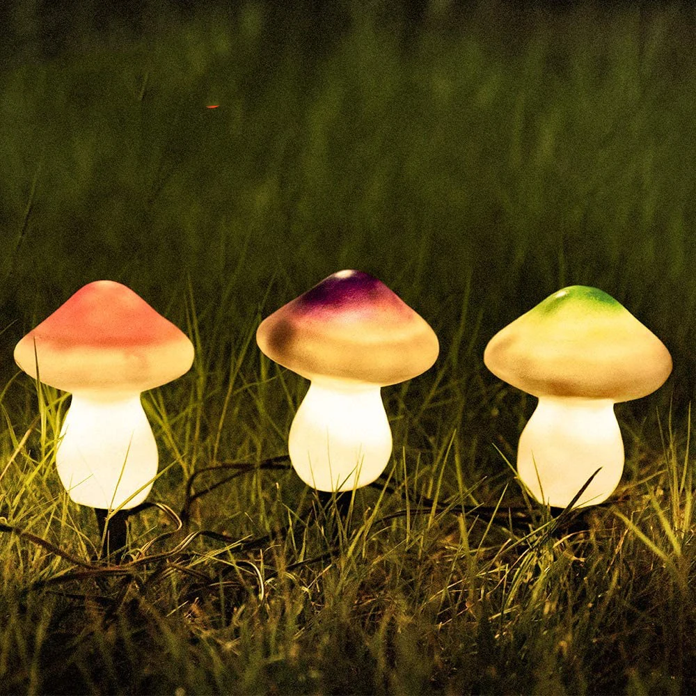 Outdoor Solar Mushroom String Led Garden Pathway Decorative Lamp Lights