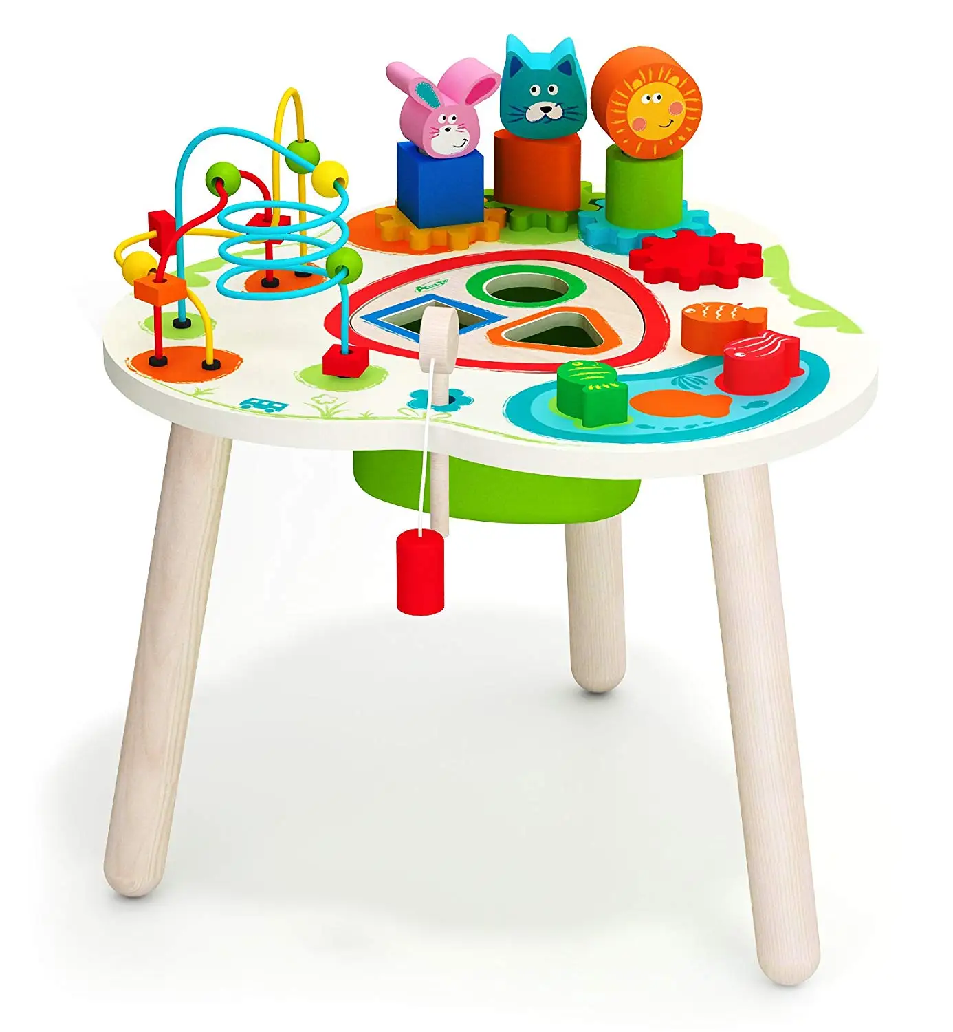 Wooden Activity Table With Bead Maze Cube And Beads Wire For Preschool Toddlers Educational Toys Great Gift Buy Wooden Cube Toy