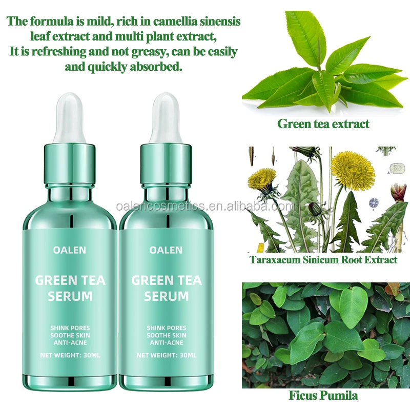 Face Serum Natural Extract Green Tea Serum Remove Acne Anti Wrinkle For