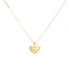Simple style gold plated jewelry zircon heart pendant necklace12 constellations zodiac necklace