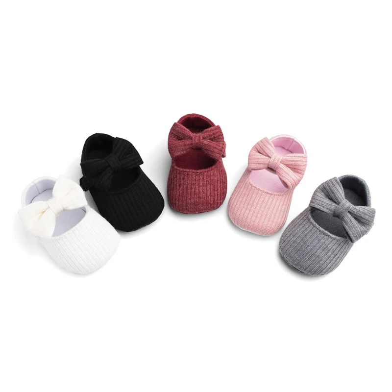 Baby Girls Cotton Crib Knitted Shoes Newborn Toddler Soft Sole Prewalker Slipper 