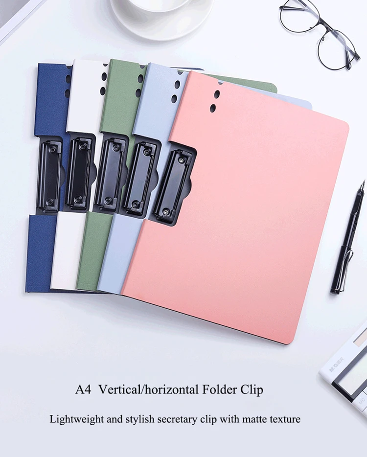 Vertical 360 Degree Flip Writing Pad School Papers Profile Clip File Folder Office File Cover Folder Clipboard PP File Clipboard for A4 and Letter Size Business Black 