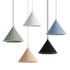 Nordic colorful taper shape metal LED pendant light for restaurant