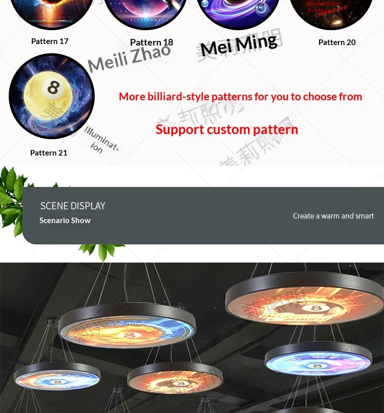 product pool hall chandelier e sports club gym decoration lights bar arcade custom starry sky pattern atmosphere lights energy efficient-7