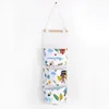 Ready to ship Convenience store three pocket organizer bags,Cartoon printed cotton and linen hanging bags58*21cm