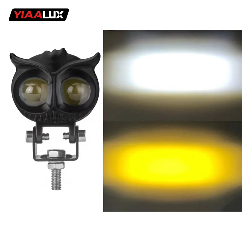 Owl New Design White/amber Color Motorcycle Led Headlight High Low Beam Mini Driving Light Spot Motorcycle Light manufacture