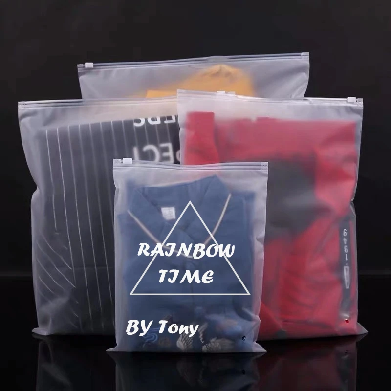 Wholesale Ziplock Bag Custom Print Frosted Zipper Zip Lock Bags For Clothing T Shirt Plastic Bag With Logos