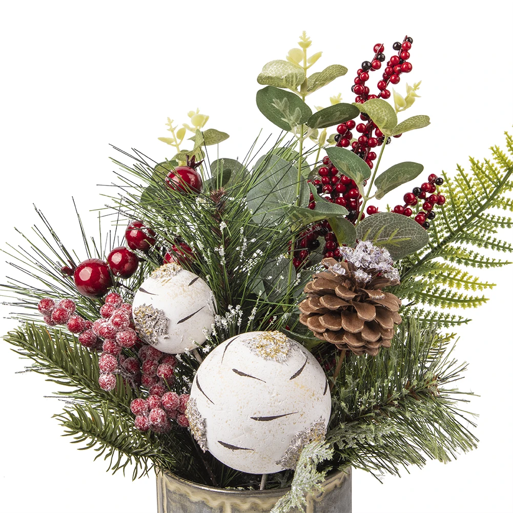 圣诞节装饰盆栽真正的触摸人造装饰丝绸塑料人造花