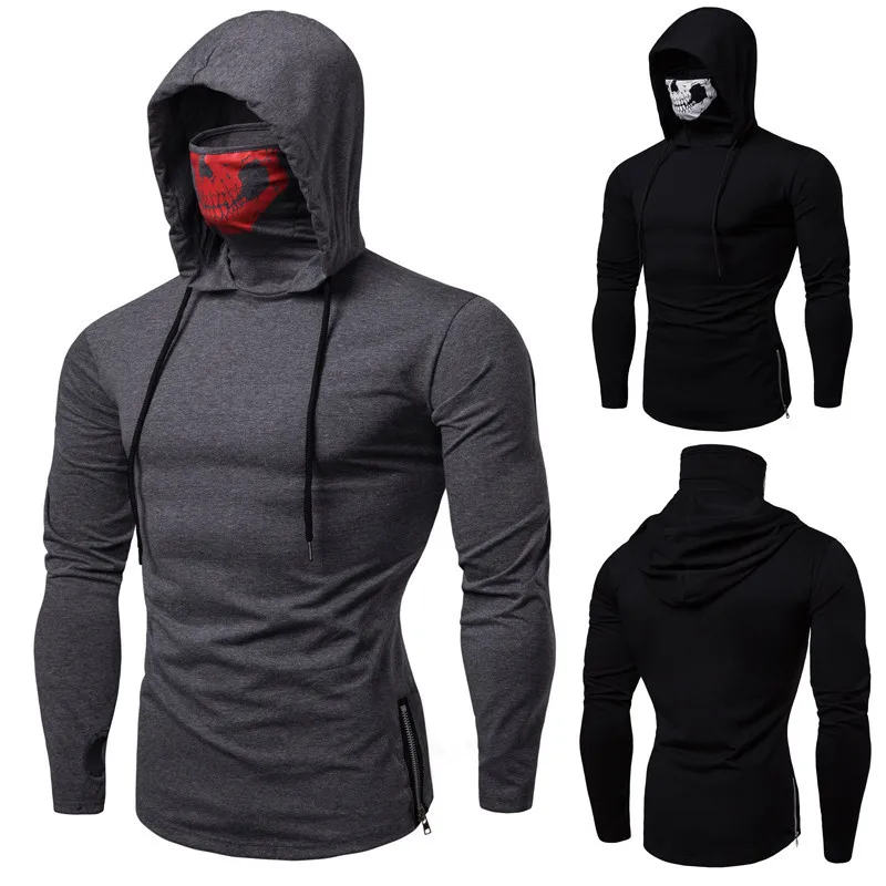 Mens Ninja Pullover Hiphop Street Zip Long Sleeve Hoodie
