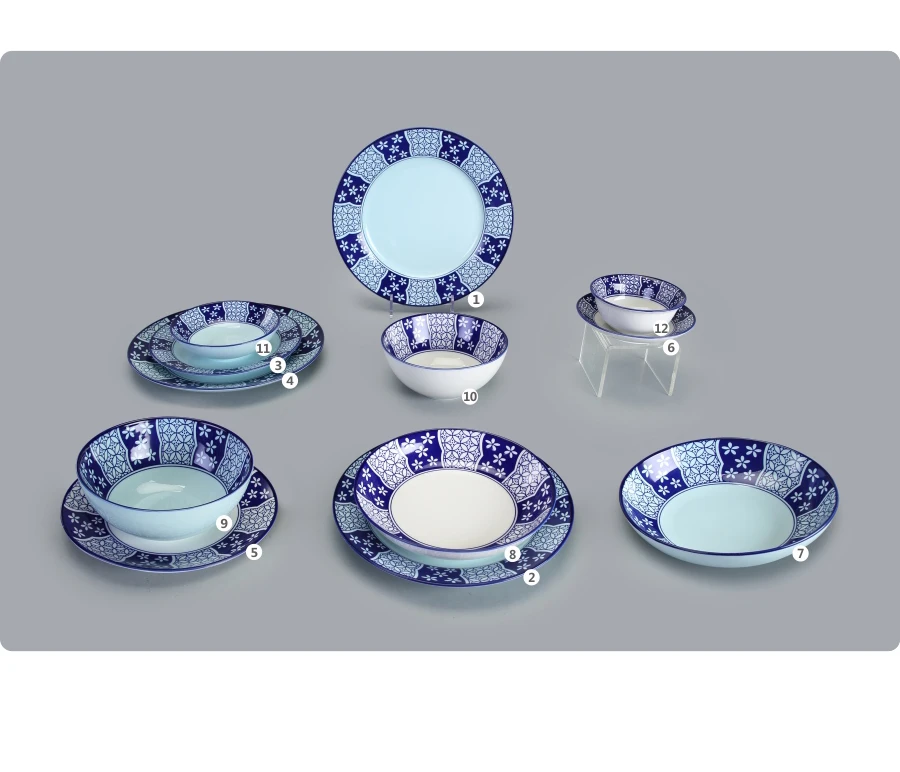 Weiye The Blue And White Flowers Printing Glazed Porcelain Tableware Ceramic Dinner Set Porcelain Bowls Plate For Hotel Ayh008 Buy Japanese Style Blue Ceramic Dinnerware Set Dinner Set Porcelain Ware Cookware Sets Blue