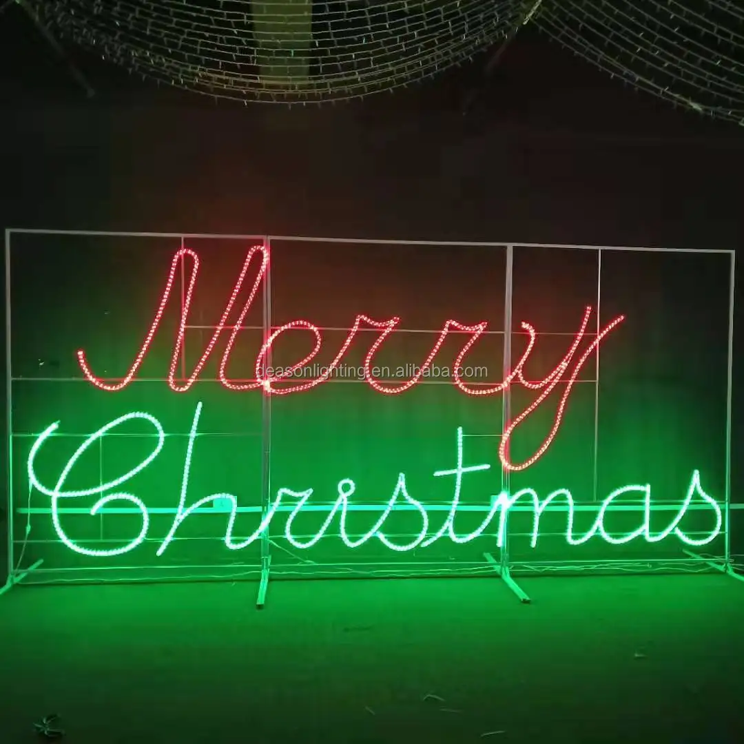 2d Led Rope Light Silhouette Merry Christmas Lighted Signs Buy Merry Christmas Led Sign,Merry