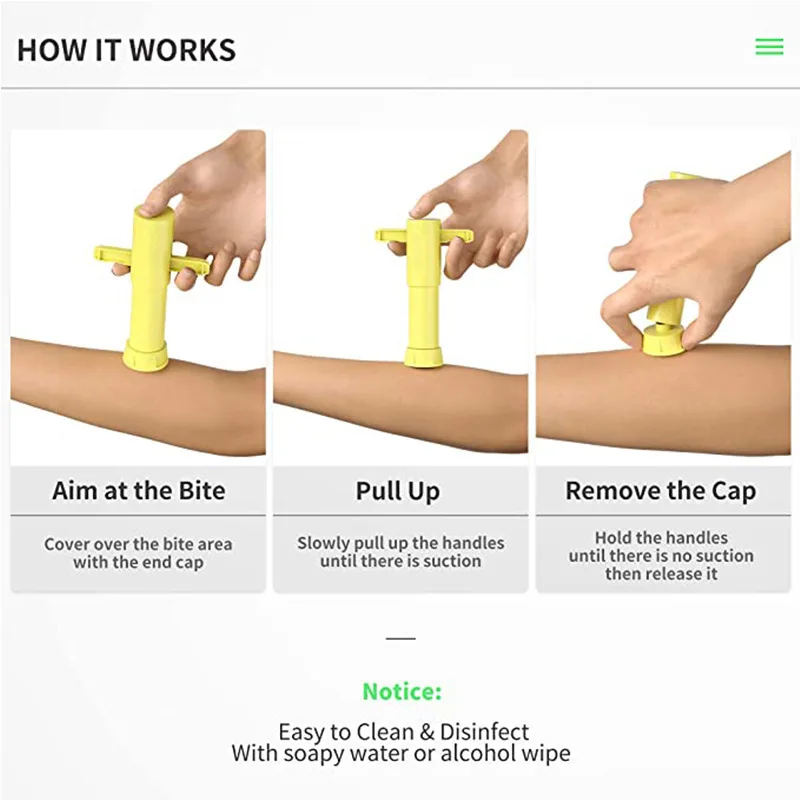 Bug Bite Vacuum Remover Suction Extractor Mosquito Bite Helper After