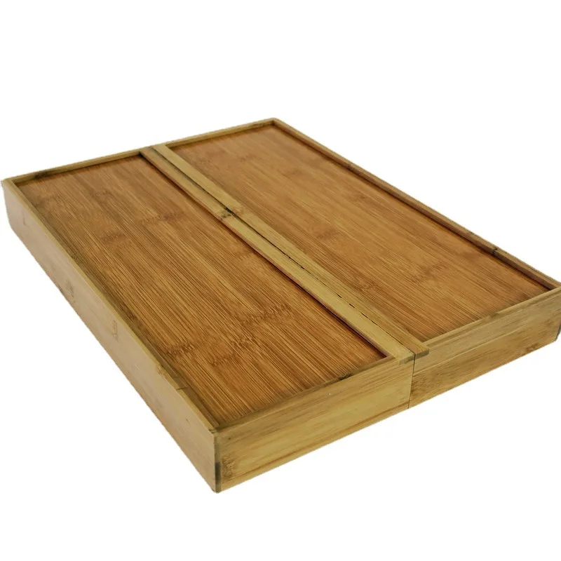 Bamboo Retractable Knife Storage Box Drawer Type Tableware Storage Box