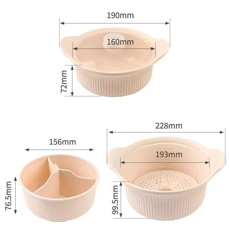 product 1250ml classic silicone food steamer air tight organizer for air fryer kitchen utensils wholesale for parties cooking pot type-7