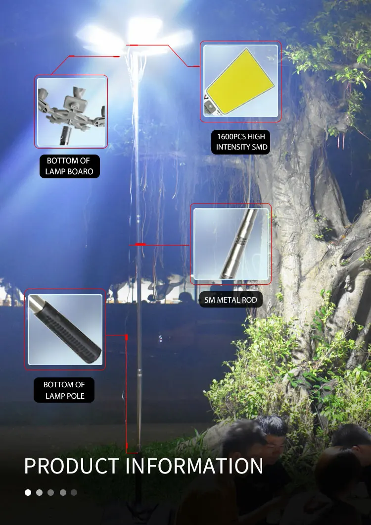 12v Portable Led Fishing Rod Camping Light Telescopic Tent Lamps And