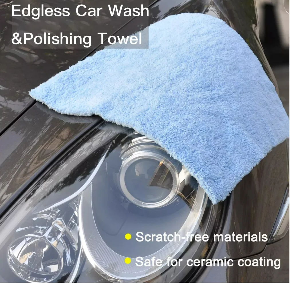 Car Microfiber Towel Edgeless Ultra Thick Edgeless Microfiber Car