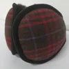AGRADECIDO High Quality Wool Ear Warmer Fur Earmuff Red Plaid Winter Earmuff Warm Earmuffs