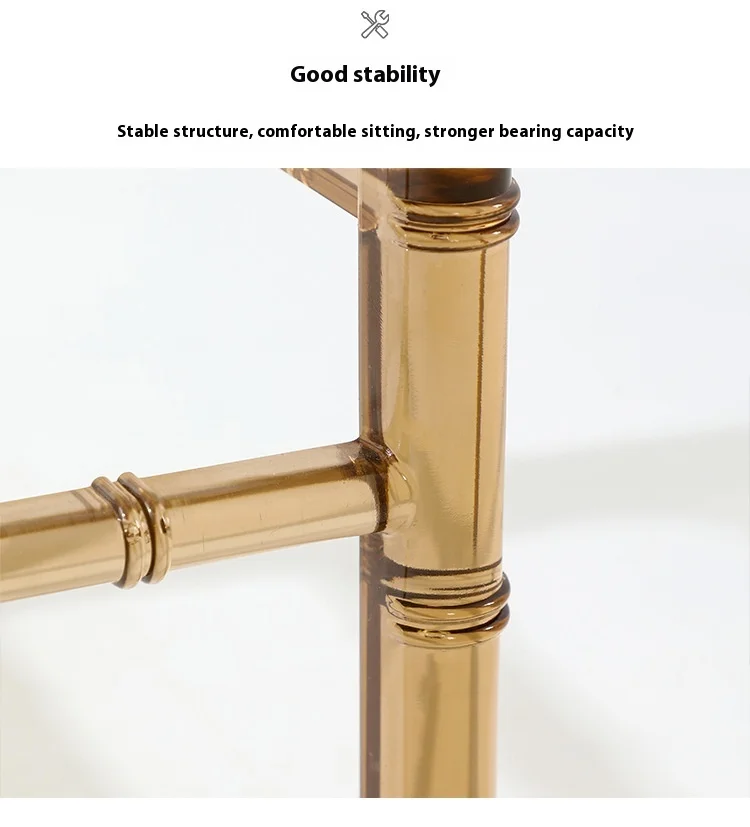 Modern Simple Bamboo Section Transparent Chair Cyber Popular Light Luxury Plastic Dining Chair with Backrest for Small Spaces