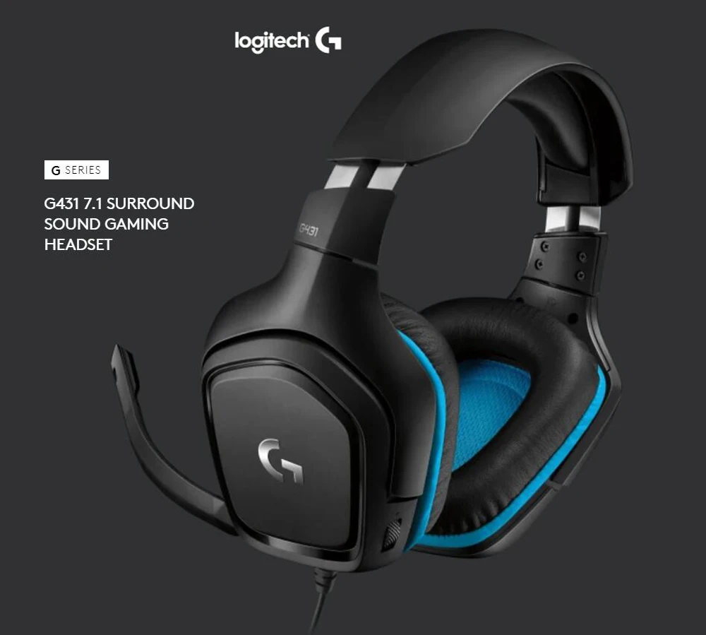 New Logitech G431 Headphone 7.1 Surround Sound Hd Headset With 50mm Drivers 6mm Microphone Logitech G431 Gaming Headphone - Buy Logitech G431 Headphone 7.1 Surround Sound Hd Headset,Logitech G431 Headphone 7.1,Logitech G431 ...