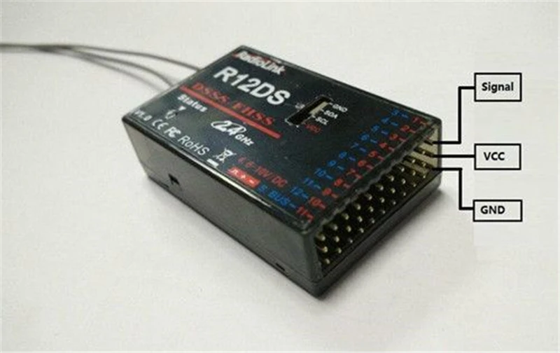 Radiolinkreceptor De Antena Dual R12ds,2,4g,12 Canales,Fhss,Dsss