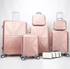 Trending Hot Products Printed Portable 210D Lining ABS PC Trolley Luggage set