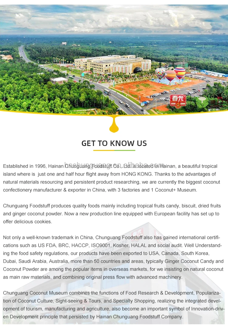 Factory Direct Sales, Coconut Candy, HALAL Sweet Coconut Sugar
