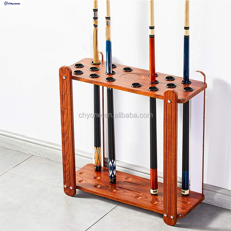 Custom Solid Wood Standing Billiard Cue Rack Pool Cue Rack For 6pcs