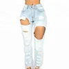 Factory manufacture new pattern ripped trousers jeans for women