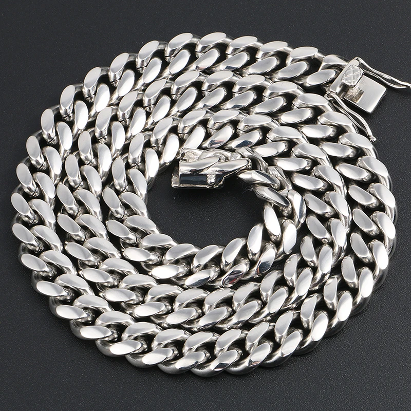 10mm Cuban Link Chain 316l Stainless Steel Miami Cuban Chain Necklaces