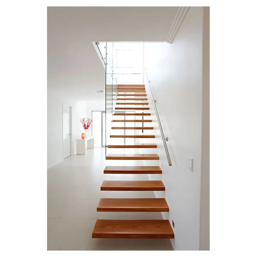 Custom Modern Villa Interior Stairs New Design Thailand Oak Solid Wood ...