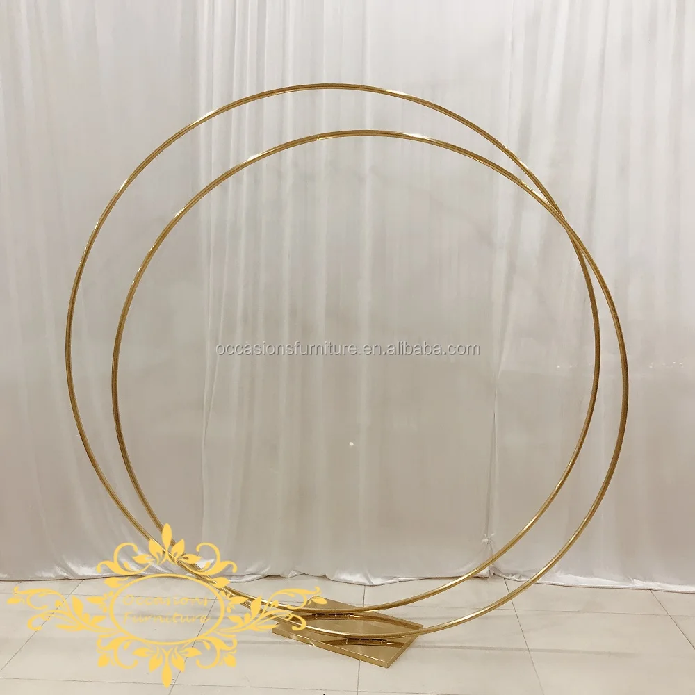 Double Ring Dia 200cm Golden Backdrop Panel Circle Wedding Backdrop