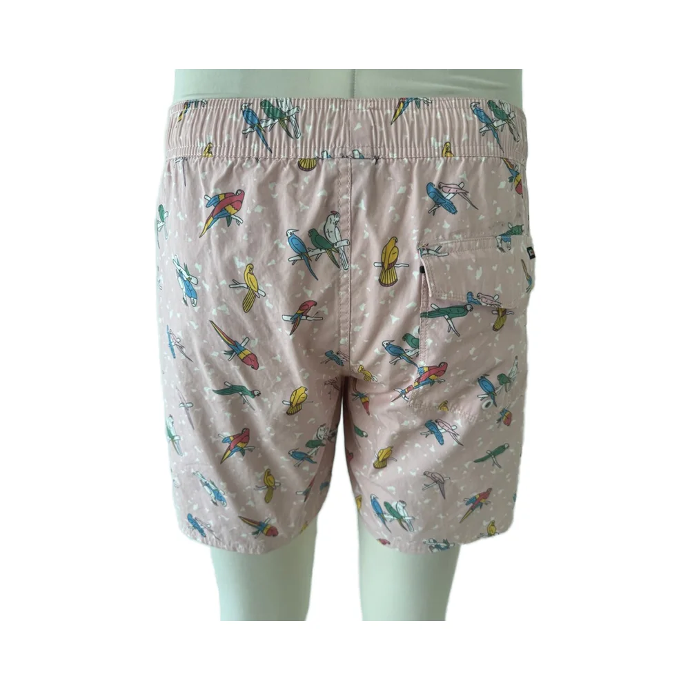 OEM Luxury Men's Boardshorts Custom Private Label Logo Recycled Waterproof Quick Dry Vintage Style Floral Pattern Drawstring details