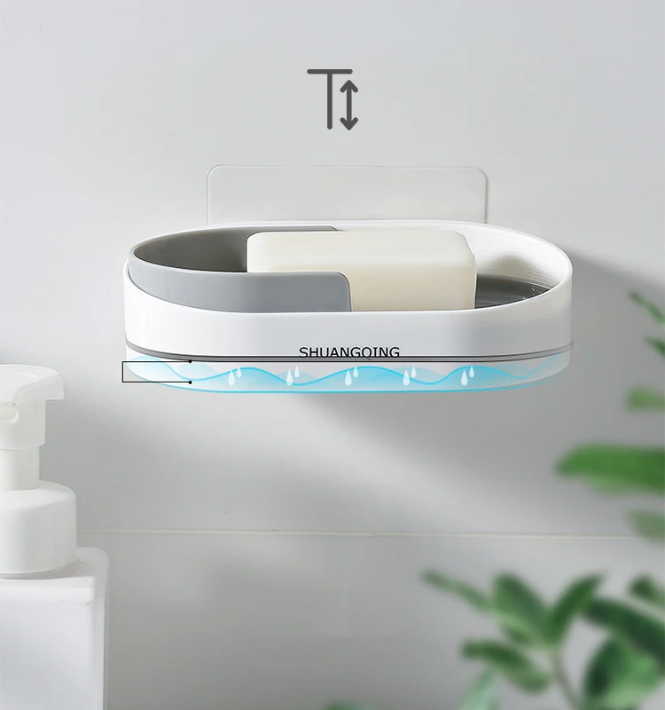 plastic wall mounted soap holder self adhesive soap dish