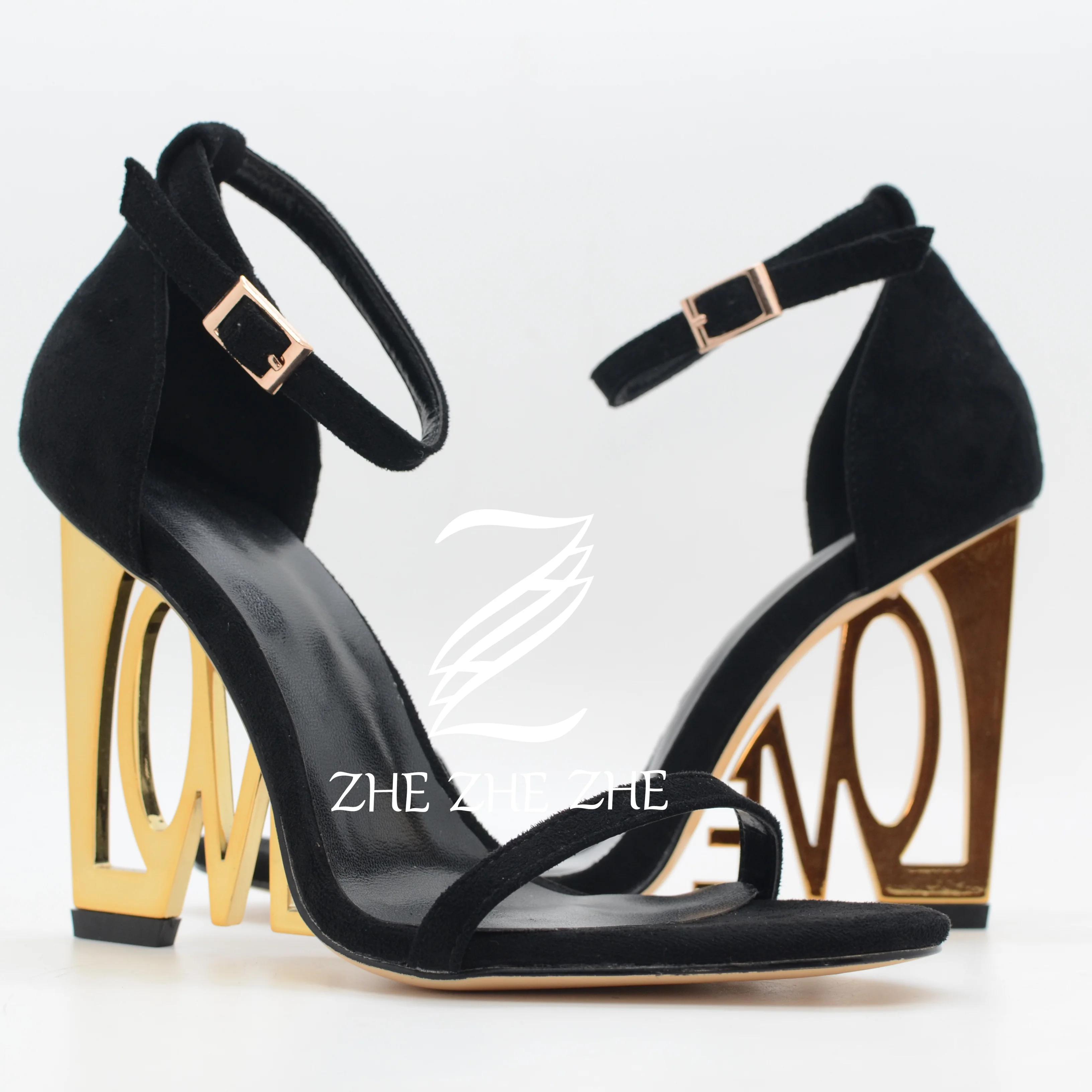 Latest Collection Round Toe Suede Leather 9cm Special Heel Women Shoes