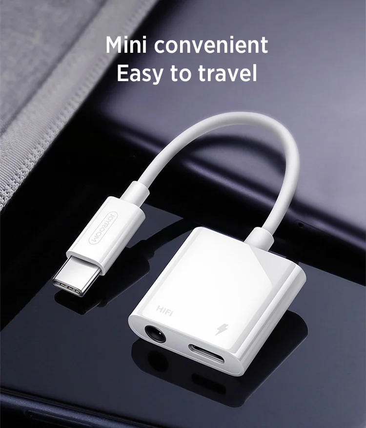 Joyroom Mobile phone ABS TPE usb c charger charging to cable adapter HIFI+PD Audio Converter