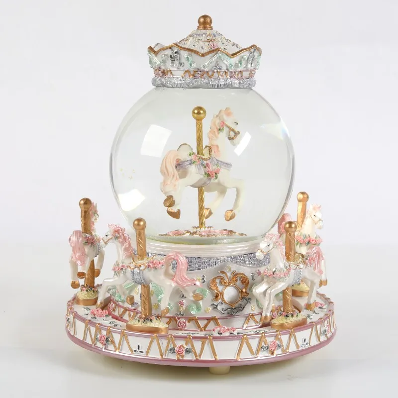 Romantic Crystal Snow Globe Carousel Music Box Buy Christmas Music