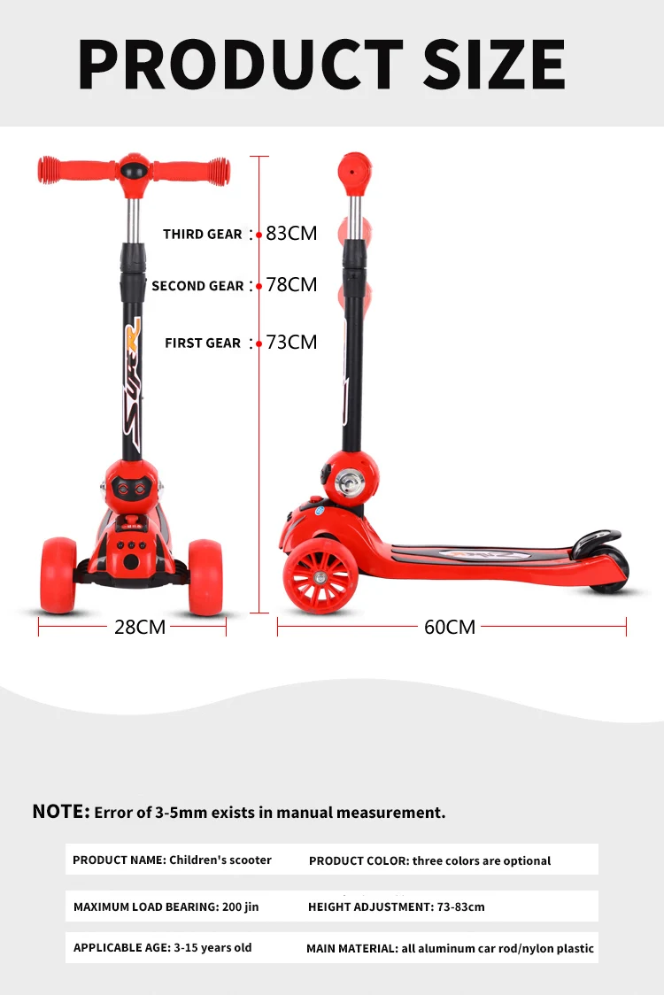 2020 Çocuk Scooter Yedek Parçası Büyük Scooter Bebek Scooter Bebek Kız