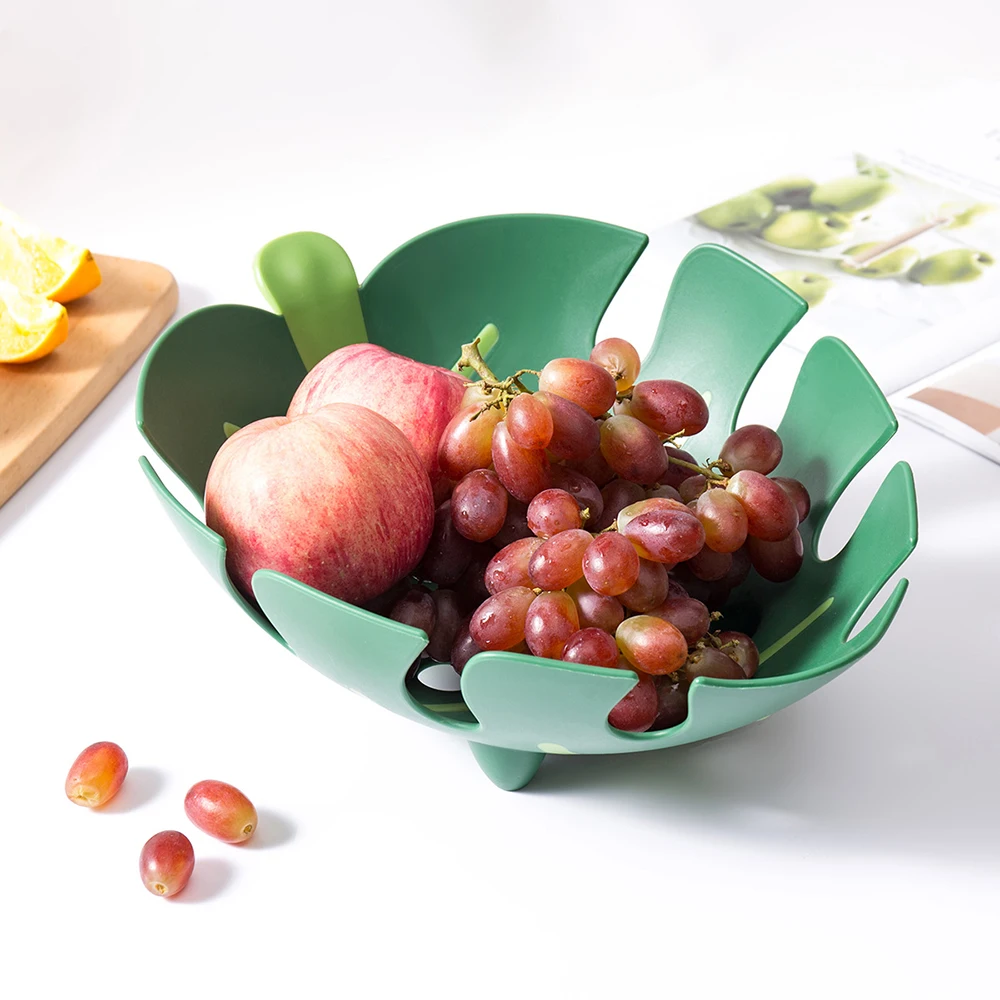 Modern Minimalist Fruit Plate Leaf Shape Fruit Storage Basket Living