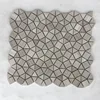 gray wood circle penny bubble round kitchen tile marble mosaic with mesh back