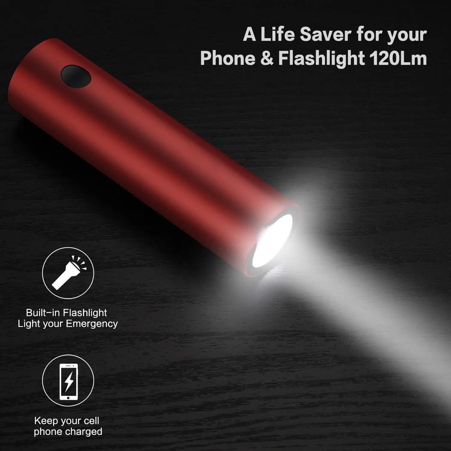 Mini Portable Super Bright Waterproof USB Rechargeable 5000mAh Power Bank Aluminium 10W LED Tactical Torch Flashlight - ANKUX.COM